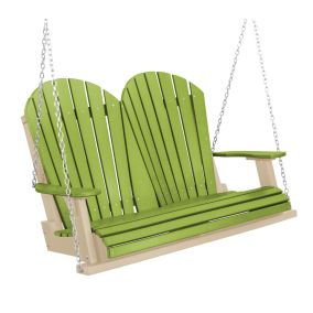 Amish Heritage Poly 4' Porch Swing-Tropical Green-Weatherwood