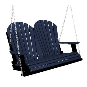 Amish Heritage Poly 4' Porch Swing-Patriot Blue-Black
