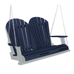 Amish Heritage Poly 4' Porch Swing-Patriot Blue-Light Gray