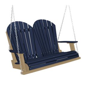 Amish Heritage Poly 4' Porch Swing-Patriot Blue-Weatherwood