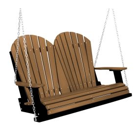 Amish Heritage Poly 4' Porch Swing-Tudor Brown-Black