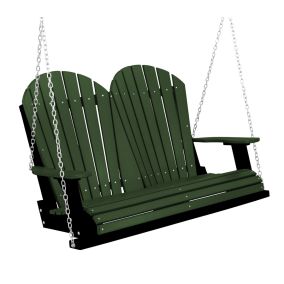 Amish Heritage Poly 4' Porch Swing-Turf Green-Black