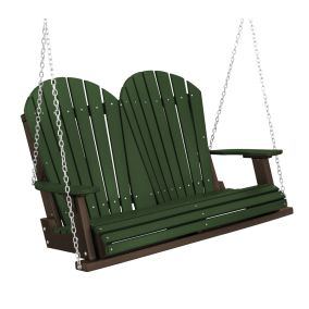 Amish Heritage Poly 4' Porch Swing-Turf Green-Tudor Brown