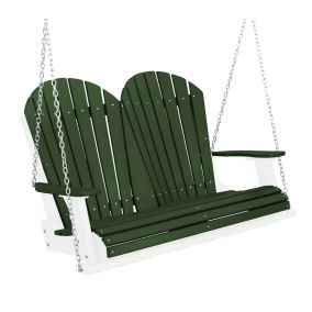 Amish Heritage Poly 4' Porch Swing-Turf Green-White