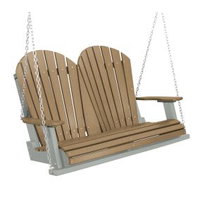 Amish Heritage Poly 4' Porch Swing-Weatherwood-Light Gray