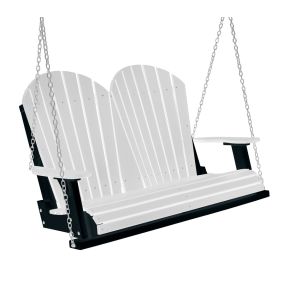 Amish Heritage Poly 4' Porch Swing-White-Black