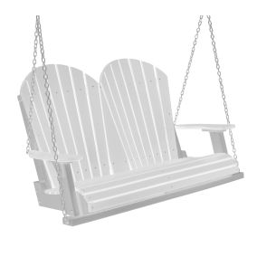 Amish Heritage Poly 4' Porch Swing-White-Light Gray