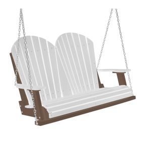 Amish Heritage Poly 4' Porch Swing-White-Tudor Brown
