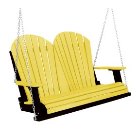 Amish Heritage Poly 4' Porch Swing-Lemon Yellow-Black