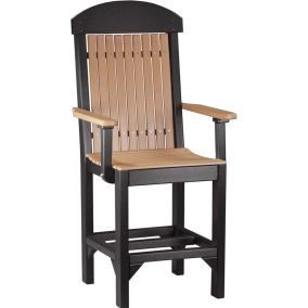 Amish Poly Classic Arm Chair - Counter Height in Cedar & Black