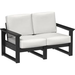 Lanai Deep Seating Loveseat - Black frame, Canvas cushions