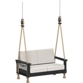 Lanai Deep Seating Loveseat Swing - Black frame, Canvas cushions