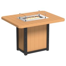 Amish Poly Lumin 62" Rectangular Fire Table - Bar Height