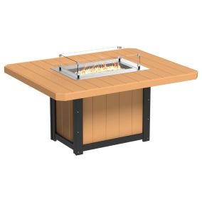 Amish Poly Lumin 62" Rectangular Fire Table - Dining Height