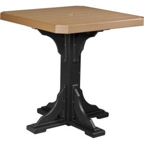Polywood Patio Bar Table Shown in Weathered Wood