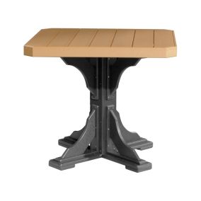 Amish Poly 41" Square Table - Dining Height in Cedar & Black
