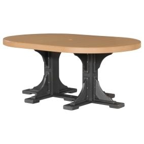 Amish Poly 4' x 6' Oval Table - Dining Height in Cedar & Black