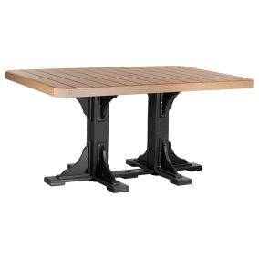 Amish Poly 4' x 6' Rectangular Table - Bar Height in Cedar & Black