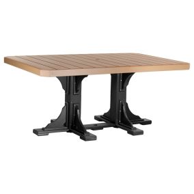 Amish Poly 4' x 6' Rectangular Table - Counter Height in Cedar & Black