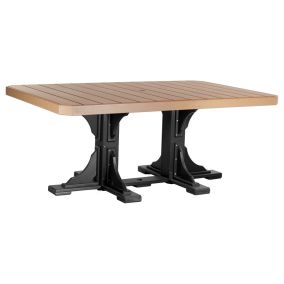 Amish Poly 4' x 6' Rectangular Table - Dining Height in Cedar & Black