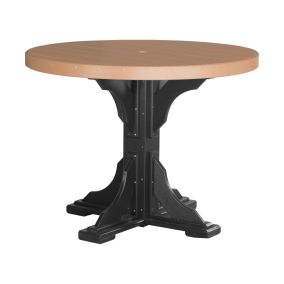 Amish Poly 4' Round Table - Counter Height in Cedar & Black
