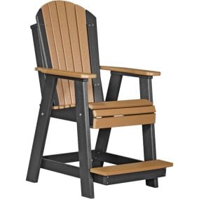 Amish Made Poly Adirondack Balcony Chair Cedar on Black