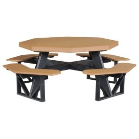 Amish Poly Octagon Picnic Table in Cedar & Black