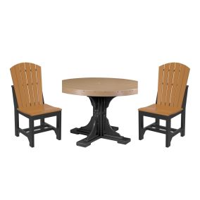 Adirondack 4' Round Dining Set (5-Piece) in Cedar & Black