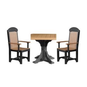 Classic 41" Square Dining Set (5-Piece) in Cedar & Black