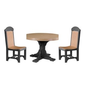 Classic 4' Round Dining Set (5-Piece) in Cedar & Black