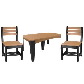 Island 44" x 72" Dining Set (7-Piece) in Cedar & Black