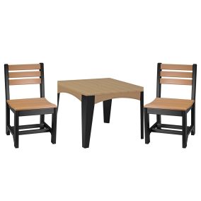 Island 44" Square Dining Set (5-Piece) in Cedar & Black