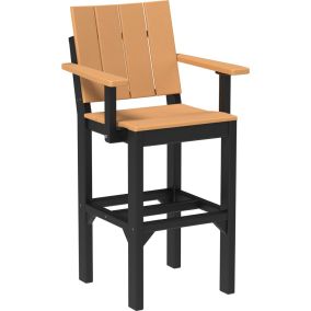 Amish Poly Urban Arm Chair - Bar Height in Cedar & Black