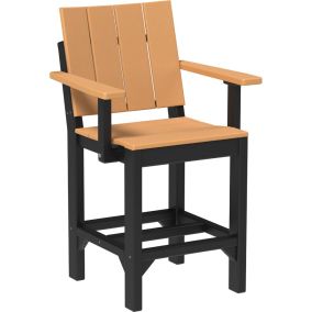 Amish Poly Urban Arm Chair - Counter Height in Cedar & Black