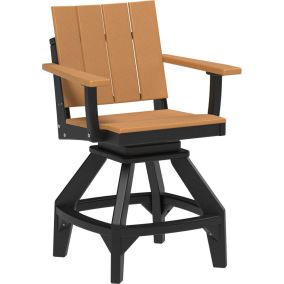 Amish Poly Urban Swivel Chair - Counter Height in Cedar & Black