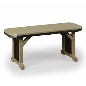 Mission DIning Bench in Weatherwood on Black