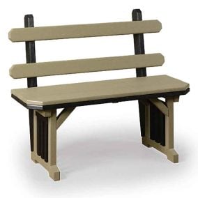 Mission DIning Bench in Weatherwood on Black