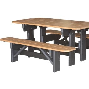 Double Garden Bench/Table Set