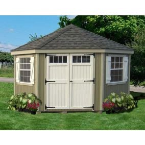 Amish Colonial 5 Corner Shed Kit with Transom Windows
