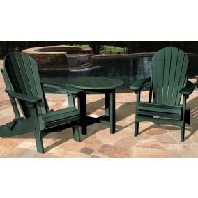 Amish Polywood Adirondack Folding Chairs with Side Table