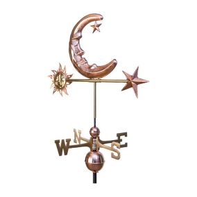 Sun, Moon & Star Copper Weathervane - Standard Size