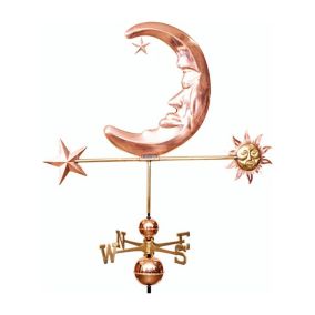 Sun, Moon & Star Copper Weathervane - Large Size