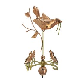 Mother Bird & Chicks Copper Weathervane - Standard Size