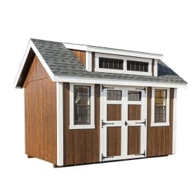 Fully Assembled Single Run 8x12 Faux Shed Facade Dog Kennel