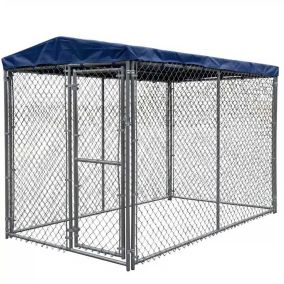 Chain Link Dog Run with Tarp Roof