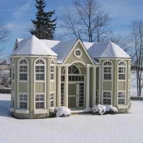 Grand Portico Mansion Playhouse Winter Time