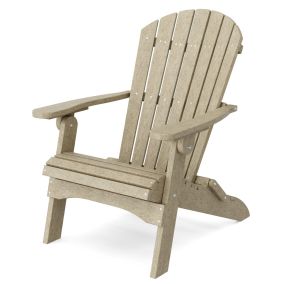 Heritage Folding Adirondack Chair in Weathered Wood