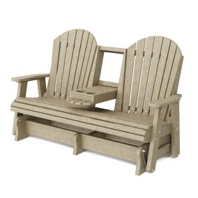 Heritage 5' Glider with Console in Weathered Wood