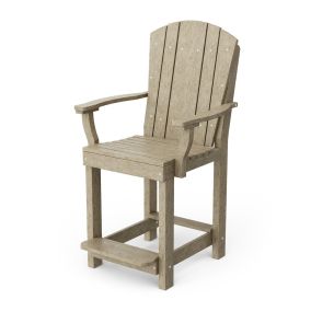 Heritage Patio Counter Chair in Weathered Wood