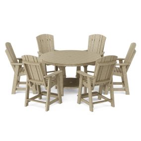 Heritage 7-Piece 60" Pub Counter Set in Weathered Wood